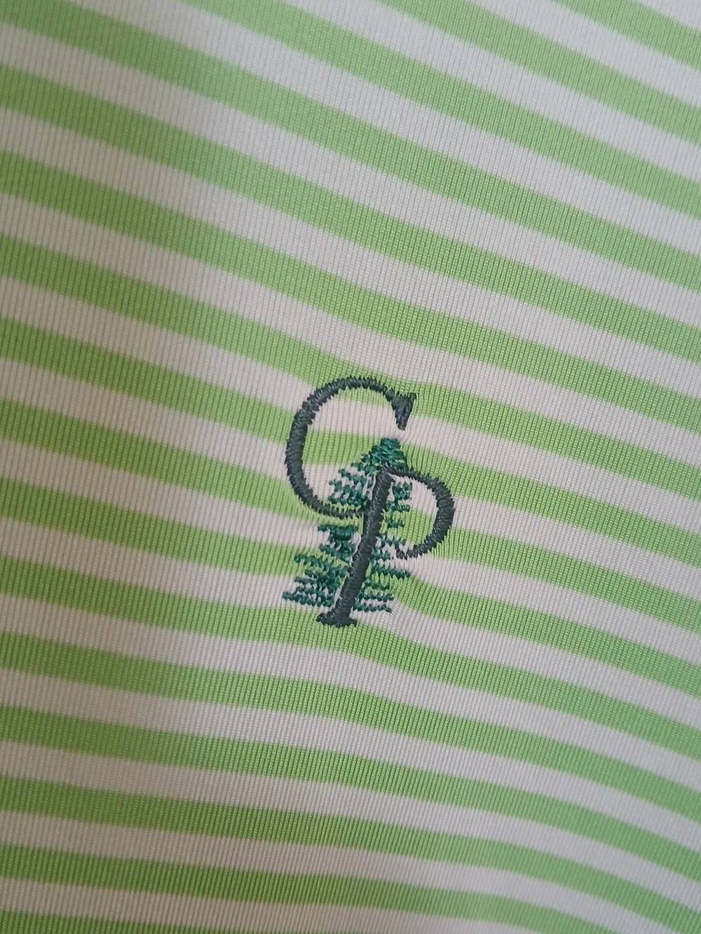 Ralph Lauren Pale Green & White Stripe Golf Polo Shirt